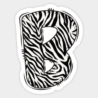 Zebra Letter B Sticker